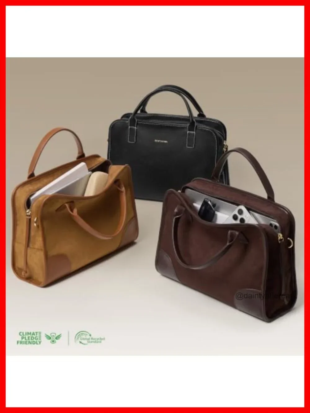 Structured Satchel Handbag with Top Handles, Faux Leather, Adjustable Strap